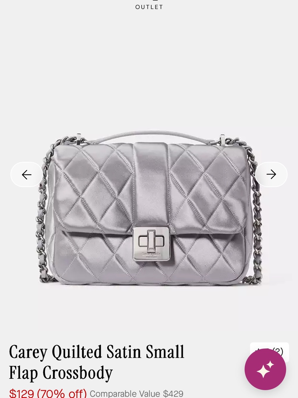 kate spade Quilted Silver-Gray Crossbody Bag